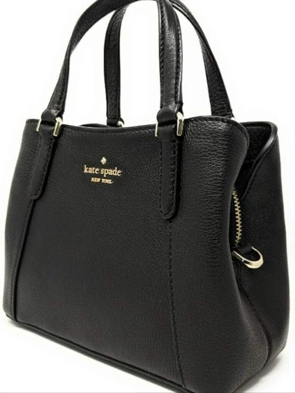 ​NWT Kate Spade Medium Triple Compartment Leather Satchel Black